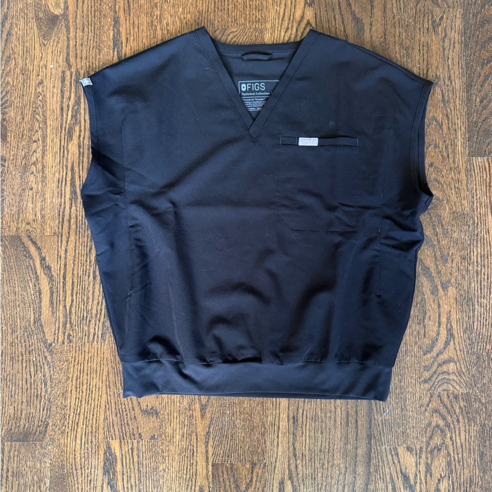 Figs Black V-Neck Raleigh Scrub Top